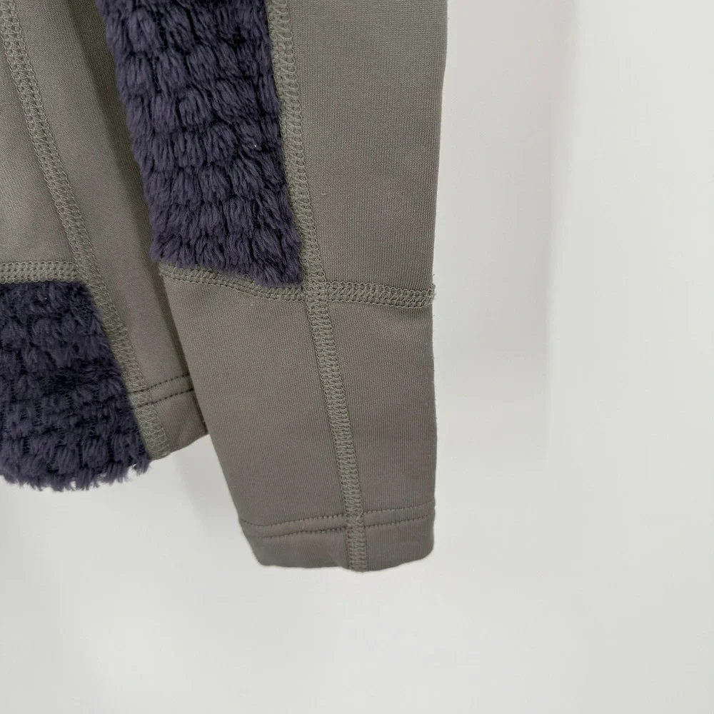 The North Face Womens XS Gray Purple Fleece‎ Full Zip Jacket Thumb Hole